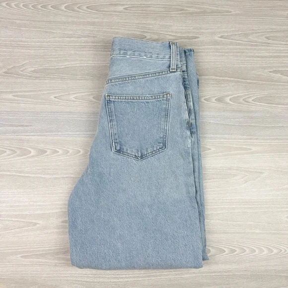 Agolde Fold Waistband Jean Straight Leg Size 26 Cotton Pleated - Picture 11 of 16